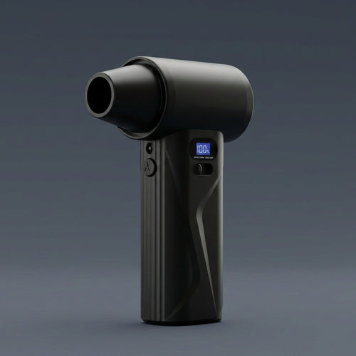 Front view of the matte black AirBlast Pro cordless air duster.